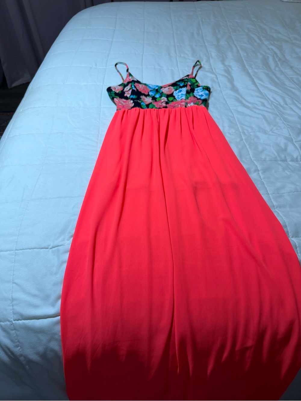 a'gaci Floral Print Spaghetti Strap Dress